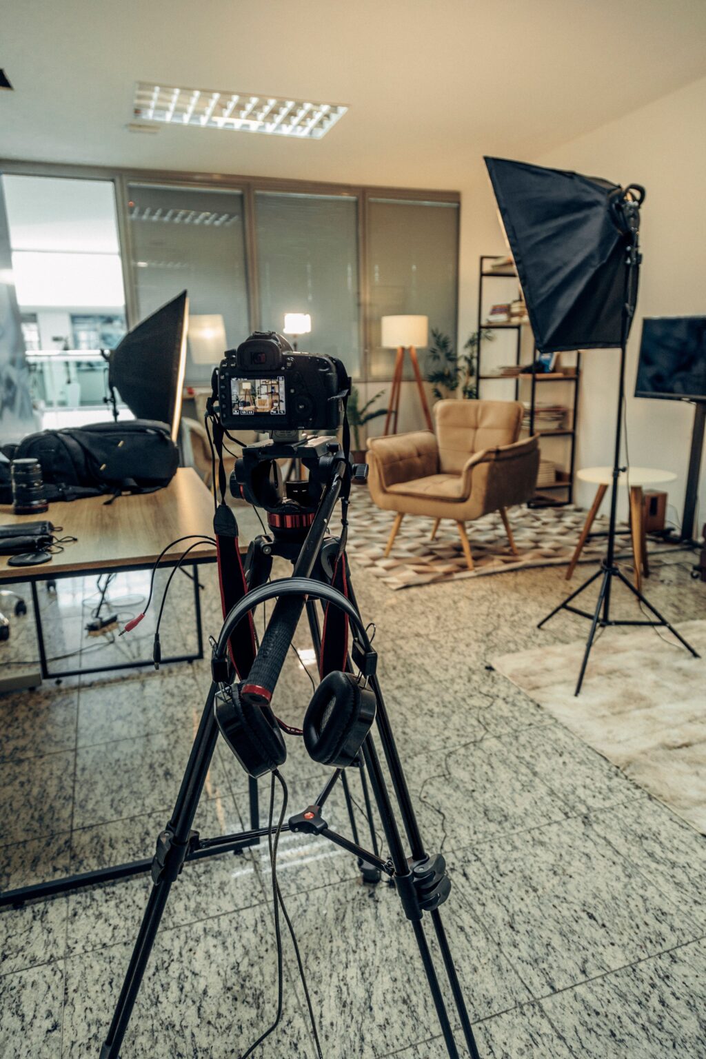 Shootdag: set met camera en licht